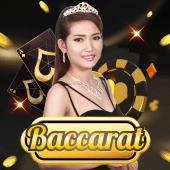Baccarat hot icon with a card shoe