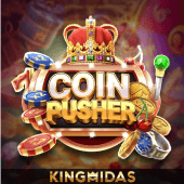 Coin Pusher icon with a shelf of sliding coins