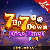 Dice Duet icon with a pair of colourful dice