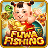 Fuwa Fishing icon with cheerful fortune dolls underwater