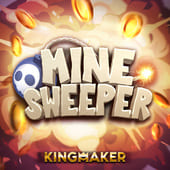 Minesweeper icon with a grid tile and warning flag