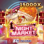 Night Market slot icon with a lantern-lit street stall