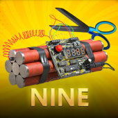 Nine icon with the number nine on a card