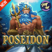 Poseidon slot icon with a trident over waves